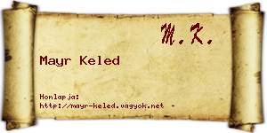 Mayr Keled névjegykártya
